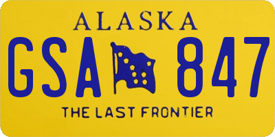 AK license plate GSA847