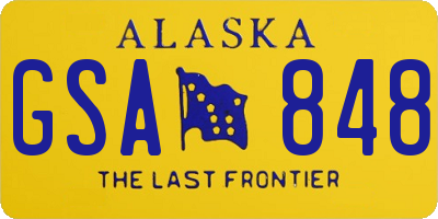 AK license plate GSA848