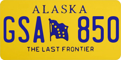 AK license plate GSA850