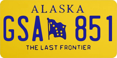 AK license plate GSA851