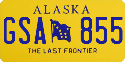 AK license plate GSA855