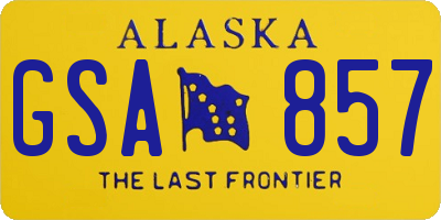 AK license plate GSA857