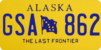 AK license plate GSA862
