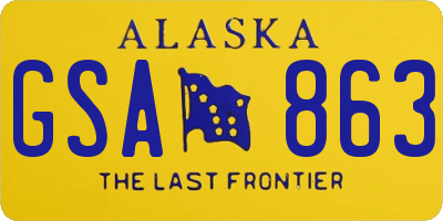 AK license plate GSA863