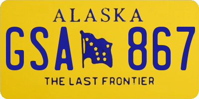 AK license plate GSA867