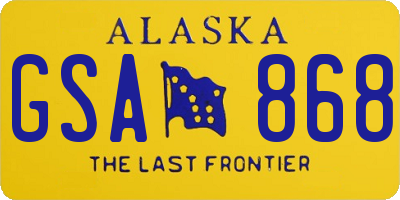 AK license plate GSA868
