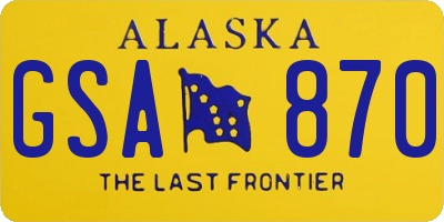 AK license plate GSA870