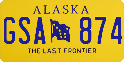 AK license plate GSA874