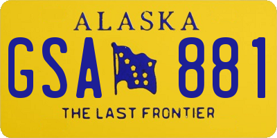 AK license plate GSA881