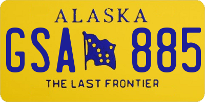 AK license plate GSA885