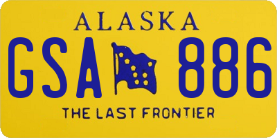 AK license plate GSA886