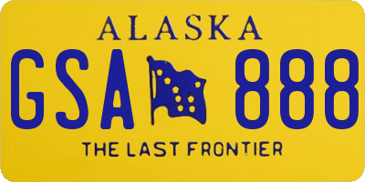AK license plate GSA888