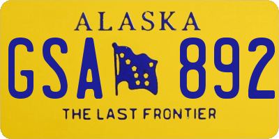 AK license plate GSA892