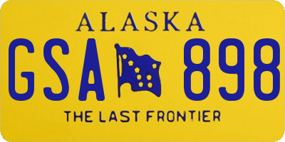 AK license plate GSA898