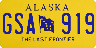 AK license plate GSA919