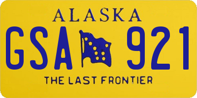 AK license plate GSA921