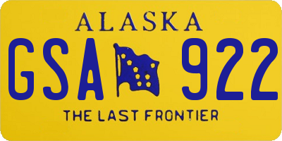 AK license plate GSA922