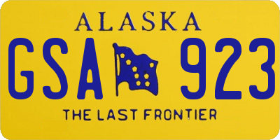 AK license plate GSA923