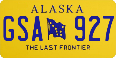 AK license plate GSA927