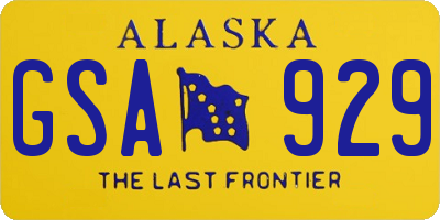 AK license plate GSA929