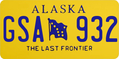 AK license plate GSA932
