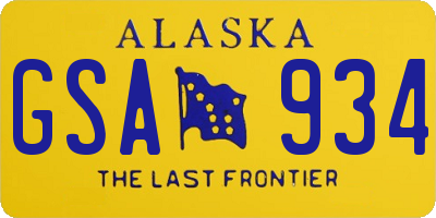 AK license plate GSA934