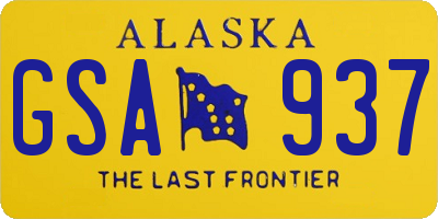 AK license plate GSA937