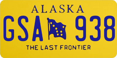 AK license plate GSA938