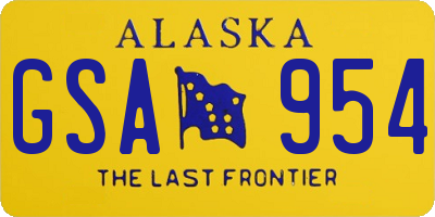 AK license plate GSA954