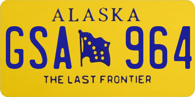 AK license plate GSA964