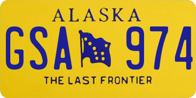 AK license plate GSA974