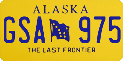 AK license plate GSA975