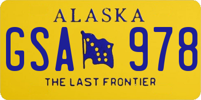 AK license plate GSA978