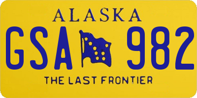 AK license plate GSA982