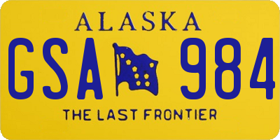 AK license plate GSA984