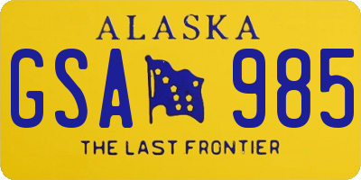 AK license plate GSA985