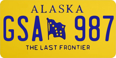 AK license plate GSA987