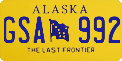 AK license plate GSA992