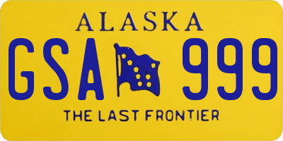 AK license plate GSA999