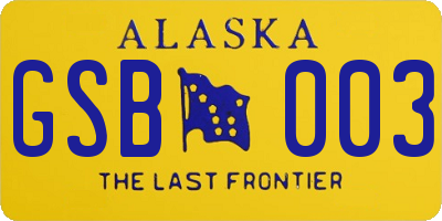 AK license plate GSB003