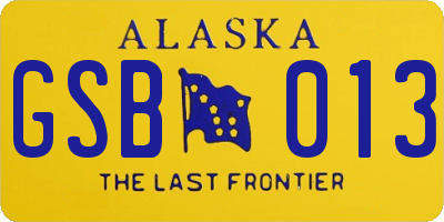 AK license plate GSB013