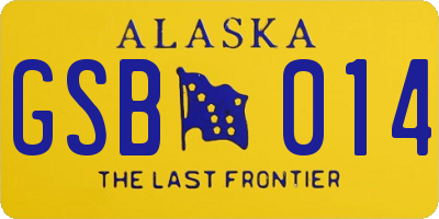 AK license plate GSB014
