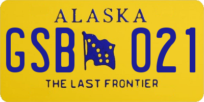 AK license plate GSB021