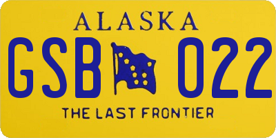 AK license plate GSB022