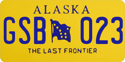 AK license plate GSB023