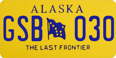 AK license plate GSB030