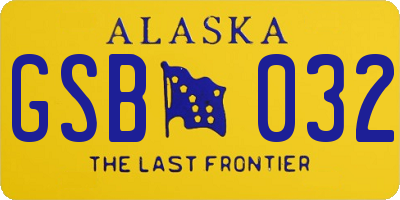 AK license plate GSB032