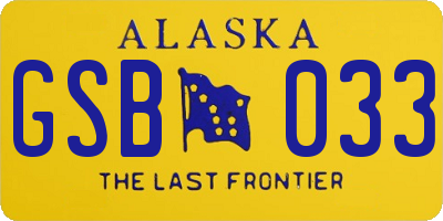 AK license plate GSB033