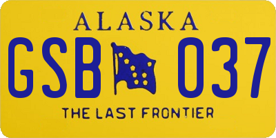 AK license plate GSB037