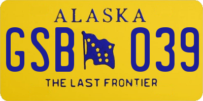 AK license plate GSB039